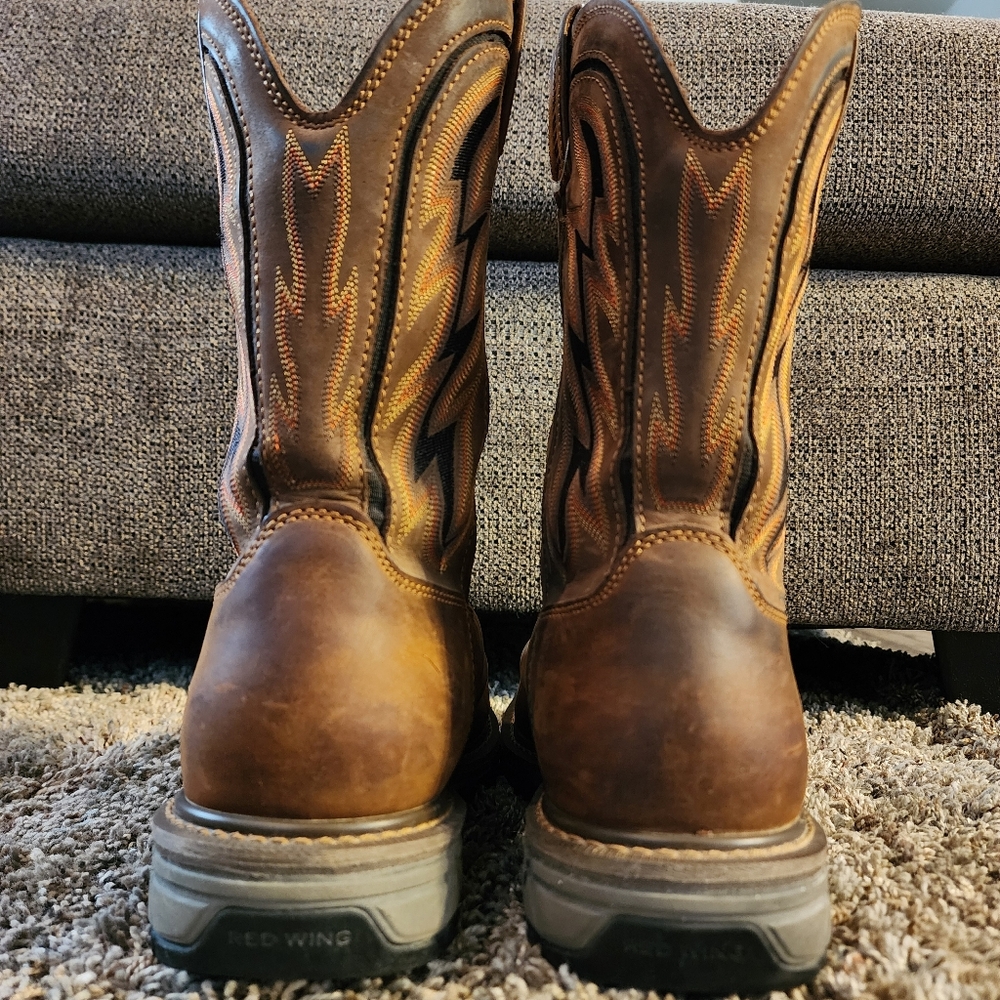 Red Wing Nubuck Rio Flex Leather Western Steel Toe Waterproof Work Boots. EUC. - Picture 6 of 13